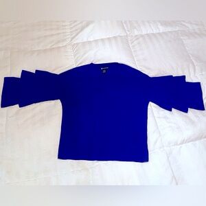 INC international concepts size small three-quarter length arms sweater blue new